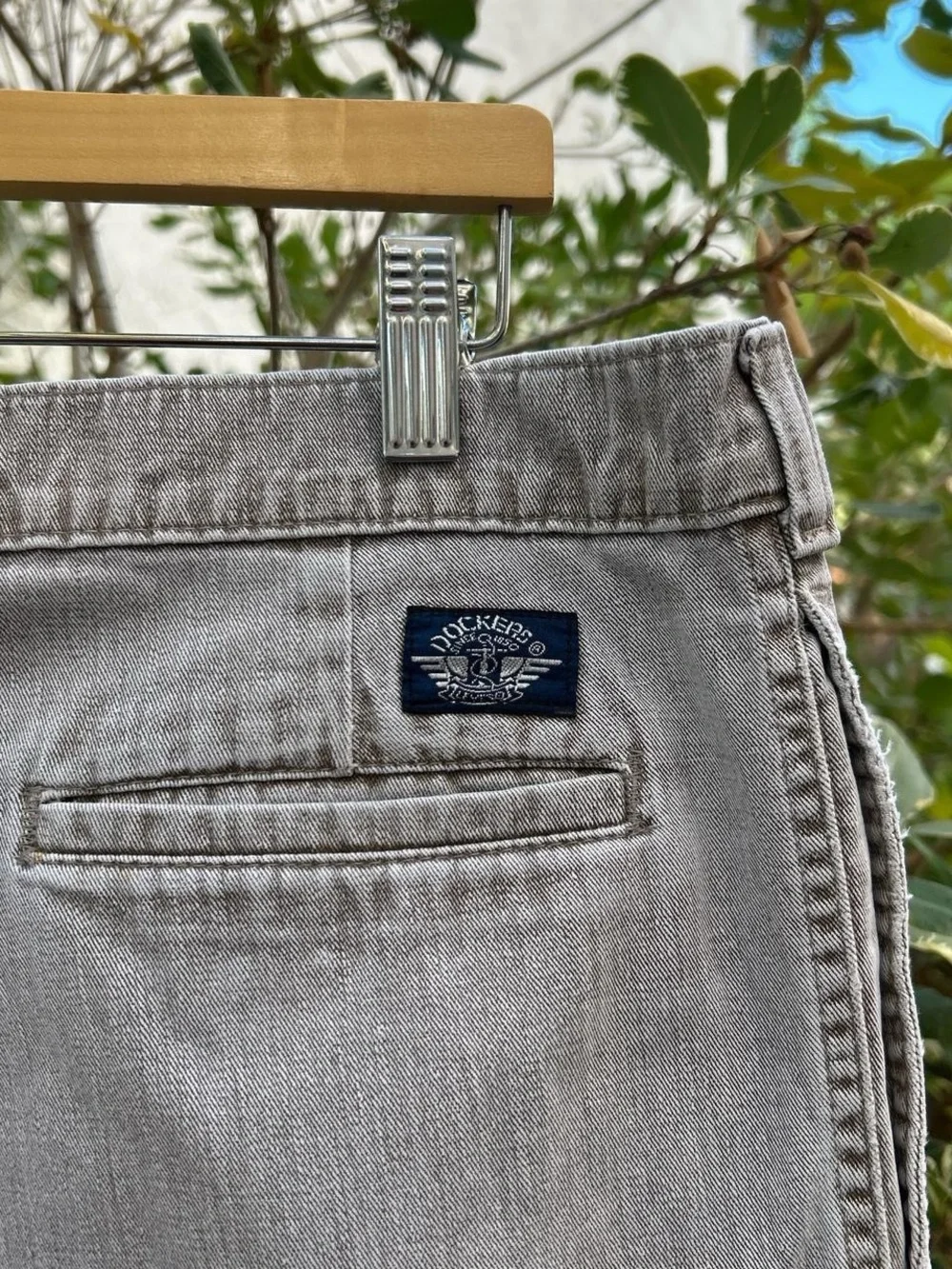 Vintage 90s Dockers Gray Pleated Pants 38x29 Straight Leg Trousers